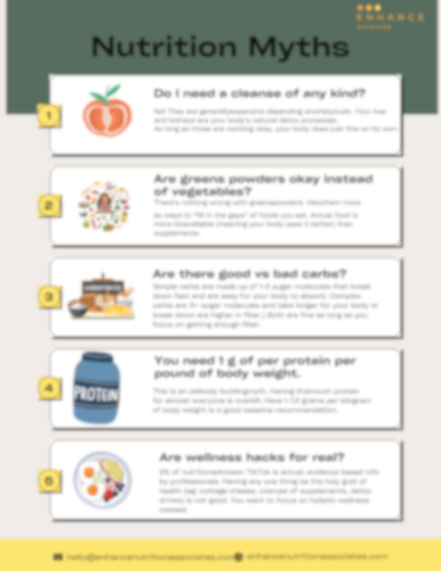 Nutrition Myths (1-Page Handout)