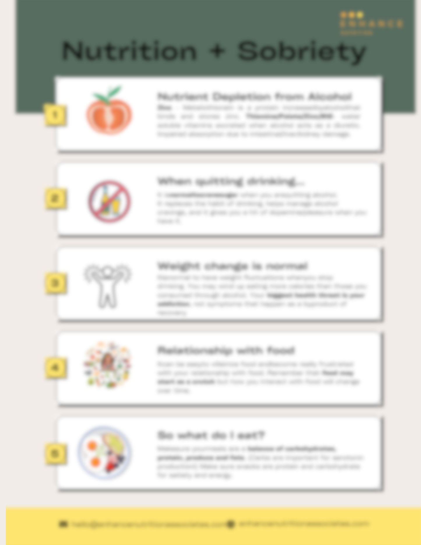 Nutrition and Sobriety (1-Page Handout)